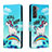 Coque Portefeuille Motif Fantaisie Livre Cuir Etui Clapet H01X pour Samsung Galaxy S23 5G Bleu Ciel