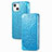 Coque Portefeuille Motif Fantaisie Livre Cuir Etui Clapet H02 pour Apple iPhone 13 Bleu