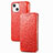 Coque Portefeuille Motif Fantaisie Livre Cuir Etui Clapet H02 pour Apple iPhone 14 Rouge