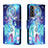 Coque Portefeuille Motif Fantaisie Livre Cuir Etui Clapet H02X pour Samsung Galaxy S22 5G Bleu