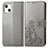 Coque Portefeuille Motif Fantaisie Livre Cuir Etui Clapet H03 pour Apple iPhone 13 Gris