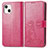 Coque Portefeuille Motif Fantaisie Livre Cuir Etui Clapet H03 pour Apple iPhone 13 Mini Rose Rouge