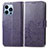 Coque Portefeuille Motif Fantaisie Livre Cuir Etui Clapet H03 pour Apple iPhone 13 Pro Violet