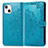 Coque Portefeuille Motif Fantaisie Livre Cuir Etui Clapet H05 pour Apple iPhone 13 Bleu