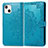 Coque Portefeuille Motif Fantaisie Livre Cuir Etui Clapet H05 pour Apple iPhone 13 Mini Bleu