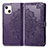 Coque Portefeuille Motif Fantaisie Livre Cuir Etui Clapet H05 pour Apple iPhone 13 Mini Violet