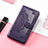 Coque Portefeuille Motif Fantaisie Livre Cuir Etui Clapet H05 pour Apple iPhone 14 Pro Violet