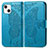 Coque Portefeuille Motif Fantaisie Livre Cuir Etui Clapet H07 pour Apple iPhone 13 Bleu