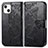 Coque Portefeuille Motif Fantaisie Livre Cuir Etui Clapet H07 pour Apple iPhone 13 Noir