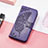 Coque Portefeuille Motif Fantaisie Livre Cuir Etui Clapet H08 pour Apple iPhone 13 Pro Max Violet