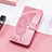 Coque Portefeuille Motif Fantaisie Livre Cuir Etui Clapet H08 pour Apple iPhone 13 Pro Rose Rouge