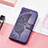 Coque Portefeuille Motif Fantaisie Livre Cuir Etui Clapet H08 pour Apple iPhone 13 Violet