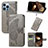 Coque Portefeuille Motif Fantaisie Livre Cuir Etui Clapet H08 pour Apple iPhone 14 Pro Petit