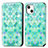 Coque Portefeuille Motif Fantaisie Livre Cuir Etui Clapet H09 pour Apple iPhone 14 Vert