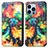 Coque Portefeuille Motif Fantaisie Livre Cuir Etui Clapet H10 pour Apple iPhone 13 Pro Colorful