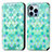 Coque Portefeuille Motif Fantaisie Livre Cuir Etui Clapet H10 pour Apple iPhone 13 Pro Max Vert