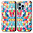 Coque Portefeuille Motif Fantaisie Livre Cuir Etui Clapet H10 pour Apple iPhone 14 Pro Max Petit