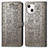 Coque Portefeuille Motif Fantaisie Livre Cuir Etui Clapet H11 pour Apple iPhone 13 Gris