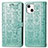 Coque Portefeuille Motif Fantaisie Livre Cuir Etui Clapet H11 pour Apple iPhone 13 Mini Vert