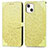 Coque Portefeuille Motif Fantaisie Livre Cuir Etui Clapet H13 pour Apple iPhone 13 Jaune