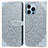 Coque Portefeuille Motif Fantaisie Livre Cuir Etui Clapet H13 pour Apple iPhone 13 Pro Gris