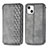 Coque Portefeuille Motif Fantaisie Livre Cuir Etui Clapet H15 pour Apple iPhone 13 Gris