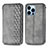 Coque Portefeuille Motif Fantaisie Livre Cuir Etui Clapet H15 pour Apple iPhone 14 Pro Gris