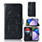 Coque Portefeuille Motif Fantaisie Livre Cuir Etui Clapet JX1 pour Samsung Galaxy A02s Noir