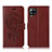 Coque Portefeuille Motif Fantaisie Livre Cuir Etui Clapet JX1 pour Samsung Galaxy A22 4G Marron