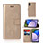 Coque Portefeuille Motif Fantaisie Livre Cuir Etui Clapet JX1 pour Samsung Galaxy F02S SM-E025F Or