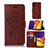 Coque Portefeuille Motif Fantaisie Livre Cuir Etui Clapet JX1 pour Samsung Galaxy F34 5G Marron