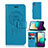 Coque Portefeuille Motif Fantaisie Livre Cuir Etui Clapet JX1 pour Samsung Galaxy M02 Bleu
