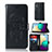 Coque Portefeuille Motif Fantaisie Livre Cuir Etui Clapet JX1 pour Samsung Galaxy M02 Noir