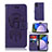 Coque Portefeuille Motif Fantaisie Livre Cuir Etui Clapet JX1 pour Samsung Galaxy M02s Violet