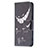 Coque Portefeuille Motif Fantaisie Livre Cuir Etui Clapet L01 pour Apple iPhone 15 Noir Petit