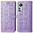 Coque Portefeuille Motif Fantaisie Livre Cuir Etui Clapet L01 pour Xiaomi Mi 12 5G Violet