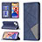 Coque Portefeuille Motif Fantaisie Livre Cuir Etui Clapet L04 pour Apple iPhone 13 Bleu Petit