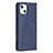 Coque Portefeuille Motif Fantaisie Livre Cuir Etui Clapet L04 pour Apple iPhone 13 Bleu Petit