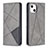 Coque Portefeuille Motif Fantaisie Livre Cuir Etui Clapet L04 pour Apple iPhone 13 Gris