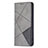 Coque Portefeuille Motif Fantaisie Livre Cuir Etui Clapet L04 pour Apple iPhone 13 Gris Petit