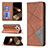 Coque Portefeuille Motif Fantaisie Livre Cuir Etui Clapet L04 pour Apple iPhone 14 Pro Max Marron Petit