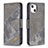 Coque Portefeuille Motif Fantaisie Livre Cuir Etui Clapet L05 pour Apple iPhone 13 Gris