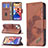 Coque Portefeuille Motif Fantaisie Livre Cuir Etui Clapet L05 pour Apple iPhone 13 Mini Marron Petit