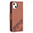 Coque Portefeuille Motif Fantaisie Livre Cuir Etui Clapet L05 pour Apple iPhone 13 Mini Marron Petit