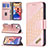 Coque Portefeuille Motif Fantaisie Livre Cuir Etui Clapet L05 pour Apple iPhone 13 Mini Or Rose Petit