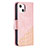 Coque Portefeuille Motif Fantaisie Livre Cuir Etui Clapet L05 pour Apple iPhone 13 Mini Or Rose Petit