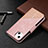 Coque Portefeuille Motif Fantaisie Livre Cuir Etui Clapet L05 pour Apple iPhone 13 Mini Or Rose Petit