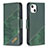 Coque Portefeuille Motif Fantaisie Livre Cuir Etui Clapet L05 pour Apple iPhone 13 Mini Vert