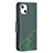 Coque Portefeuille Motif Fantaisie Livre Cuir Etui Clapet L05 pour Apple iPhone 13 Mini Vert Petit