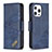 Coque Portefeuille Motif Fantaisie Livre Cuir Etui Clapet L05 pour Apple iPhone 13 Pro Max Bleu